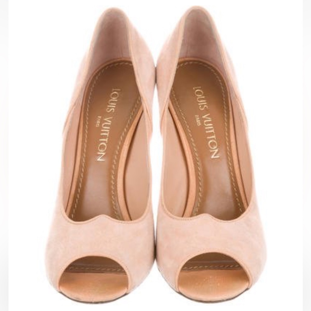 Louis Vuitton Cream Peep-Toe Heels